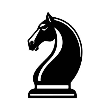 Düz stil satranç ikonu için şövalye figürü. Vektör.