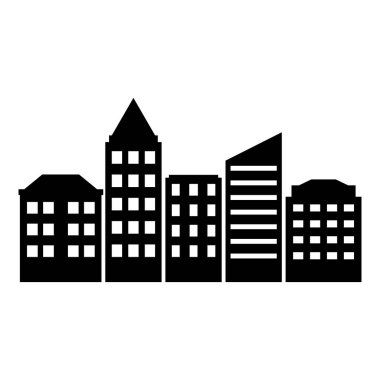 Şehir simgesi düz stil. Vektör.