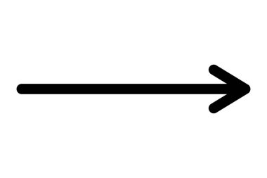 Satır biçiminde basit ok simgesi. Vektör.