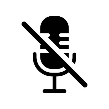 Dilsiz mikrofon simgesi düz stil. Vektör.