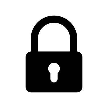 Düz bir asma kilit ikonu. Vektör.