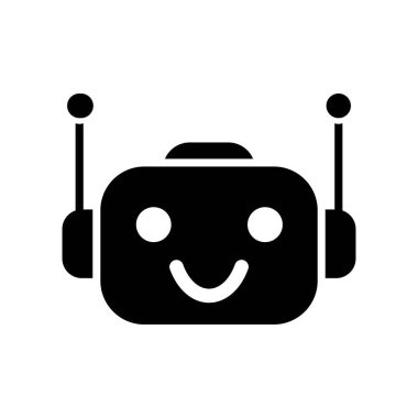 Ai asistan sohbet robotu simgesi düz stil. Vektör.