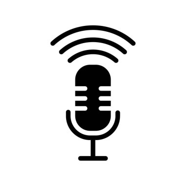 Microphone icon in flat design. Vector.