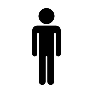 Stickman erkek ikonu düz stil. Vektör.