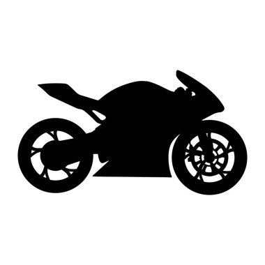 Sportbike siyah silueti. Vektör illüstrasyonu.