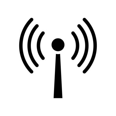 Düz stil sinyal anten simgesi. Vektör.