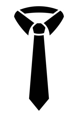 Düz bir şekilde kravat ve gömlek yaka ikonu. Vektör.