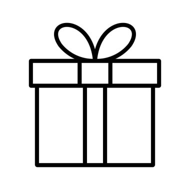 Hediye kutusu simgesi doğrusal olarak. Vektör.