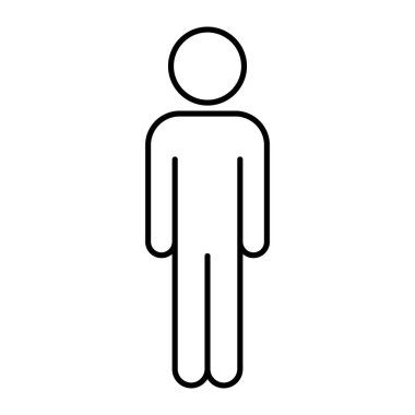 Stickman erkek ikonu taslak şeklinde. Vektör.