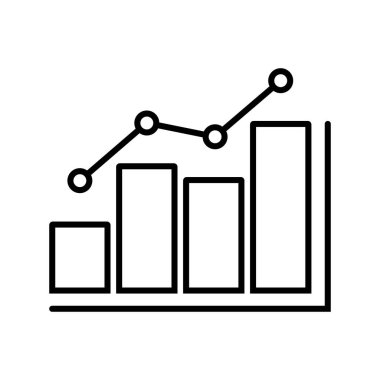 Doğrusal olarak grafiksel istatistik simgesi. Vektör.