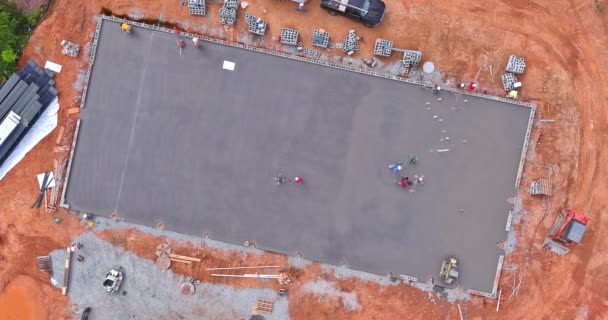 Proces Polerowania Niwelowania Cementowych Podłóg Zaprawy Jastrychowej Placu Budowy — Wideo stockowe