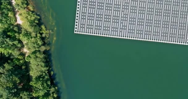 Flytande Solpaneler Del Cellplattformen Systempark Gård Sjön Erbjuder Förnybar Alternativ — Stockvideo