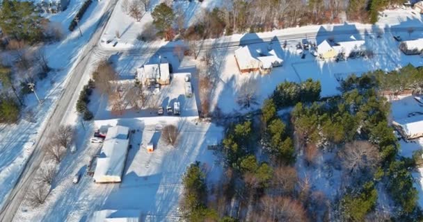Amerikanische Kleinstadt South Carolina Nach Einem Erstaunlichen Schneefall Sehen Schöne — Stockvideo