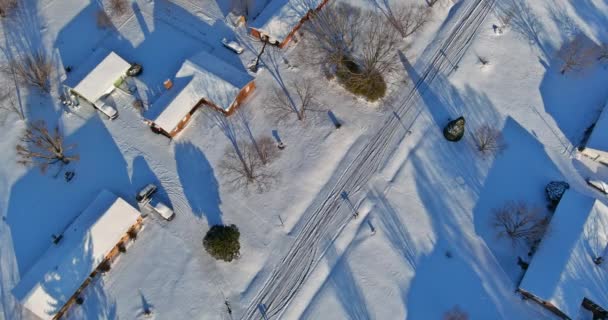 雪が降った後の景色は サウスカロライナ州の小さな町の素晴らしい空の景色です — ストック動画
