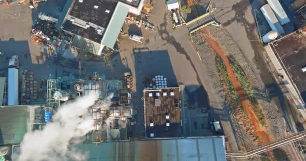 Θέα Από Τον Αέρα Της Ζώνης Παραγωγής Χημικής Βιομηχανίας Δεξαμενές — Αρχείο Βίντεο