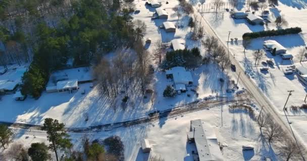 Kleine Amerikaanse Thuisstad Strenge Winter Heeft Gedumpt Vele Centimeters Sneeuw — Stockvideo