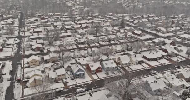 美国新泽西州的一个小城镇 由于大雪带来的大风 冬季气候条件非常恶劣 — 图库视频影像