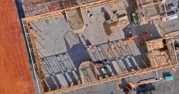 Aqui Vigas Emolduramento Madeira Que São Usados Construção Novas Casas — Vídeo de Stock