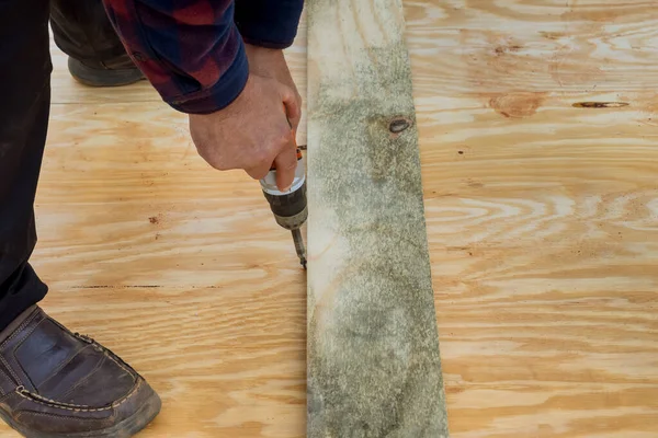 An wood framing beam stick framework for shed deck foundation