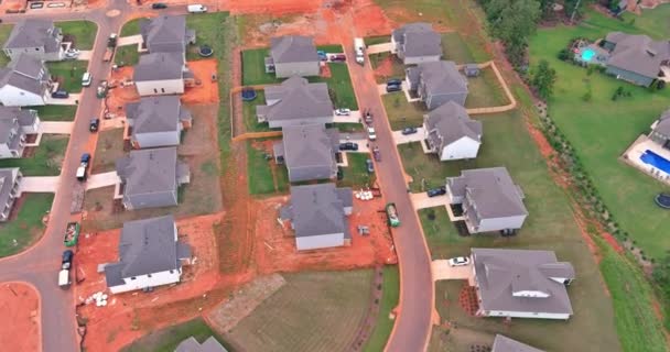 Newly Built Home Development Construction Site Suburbs Residential Houses — Vídeo de Stock