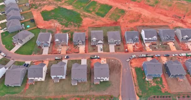 Construction Site Newly Built Home Development Situated Residential Houses Suburbs — Video Stock