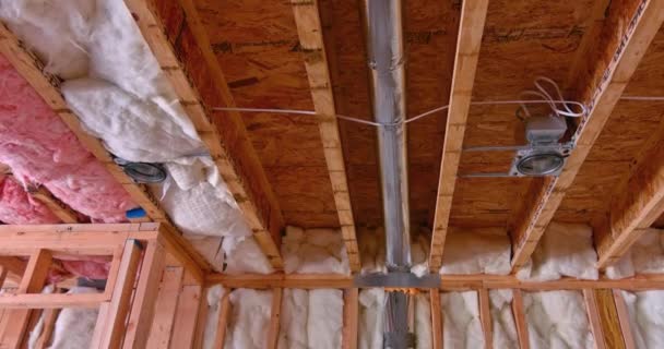 Construction New Building Imperative All Communication Lines Installed All Thermal — Stockvideo