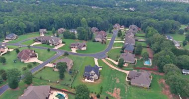 Spectacular aerial view of an American roof homes during summertime in American small town South Carolina, USA