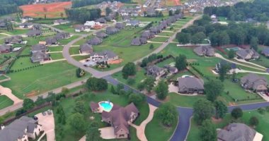 Spectacular aerial view roof home of small American town in summer time an South Carolina US