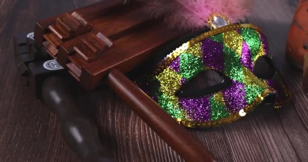 Masquerade Accessories Jewish Carnival Traditional Jewish Hamantaschen Cookies Purim Celebration — Stok video