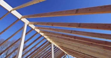 Construction details for roof of new house taken from wooden frame used during construction