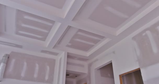 Part Construction New House Finishing Plastering Drywall Ready Paint — Stockvideo