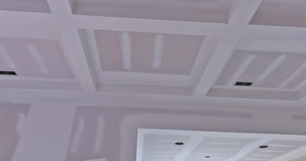 Plastering Drywalling New House Construction Has Been Completed Ready Paint — Stock videók