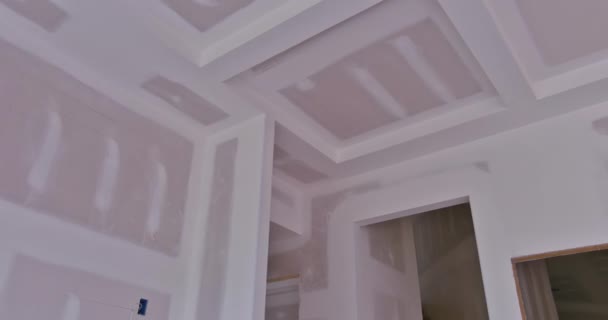 Has Been Significant Amount Plastering Drywalling Completed New House Construction — Stock Video