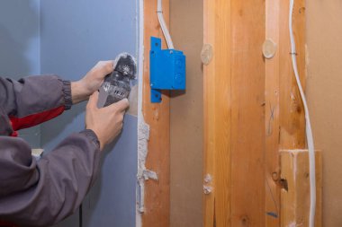 As part of renovation service we used an oscillating multi tool to remove damaged plasterboard from house as part renovation service