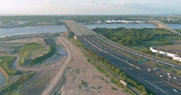 Puente Del Gobernador Alfred Driscoll Pasa Por Garden State Parkway — Vídeos de Stock