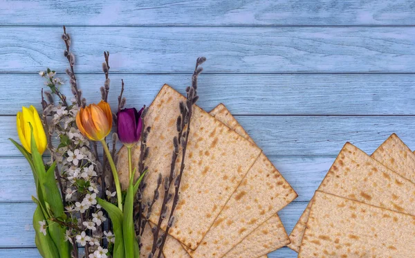 Unleavened Matzah Bread Kosher Pesach Day Jews Observe Jewish Holiday — Stock Photo, Image
