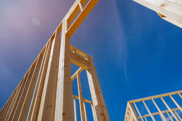 Construction Installation Framing Beam One Most Important Steps Building New — Stock Photo, Image