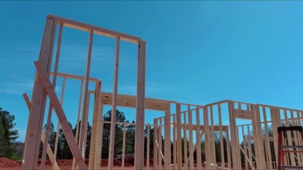 Construction Framing Beam Made High Quality Materials Withstand Test Time — Stock Video