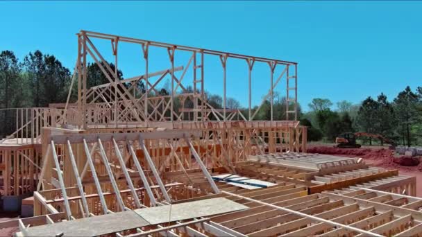 Processo Construção Nova Casa Quadro Quadro Quadro Feixe Stick — Vídeo de Stock
