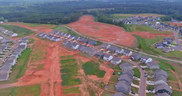View Road Pathways Eventually Connect Unfinish Houses Planned Subdivision Housing — Stock Video