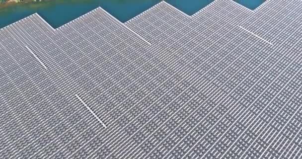 Cell Power Power System Consisting Floating Solar Panels Offers Innovative — Stock Video
