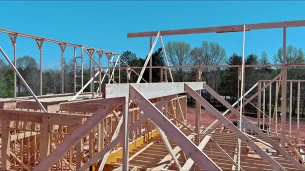 Настоящее Время Ведется Строительство Нового Жилого Дома — стоковое видео