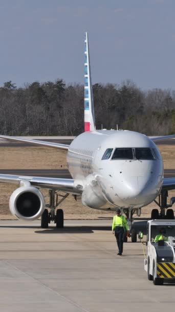 Března 2023 Gsp Greenville Příprava Letadla Americký Orel Odletu Mezinárodním — Stock video