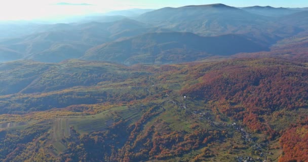 Carpathians Mountain Valley Serene Enchanting Place Autumn Especially Misty Fog — Stock Video