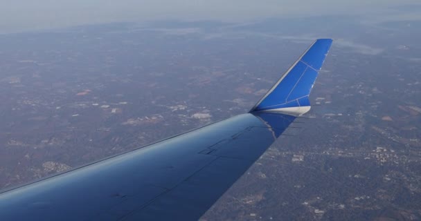 Vista Dal Finestrino Dell Aeroplano Con Bella Giustapposizione Terra Meraviglie — Video Stock