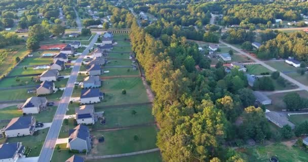 Aerial View Small American Town Residential Area Community Boiling Springs — Stock Video