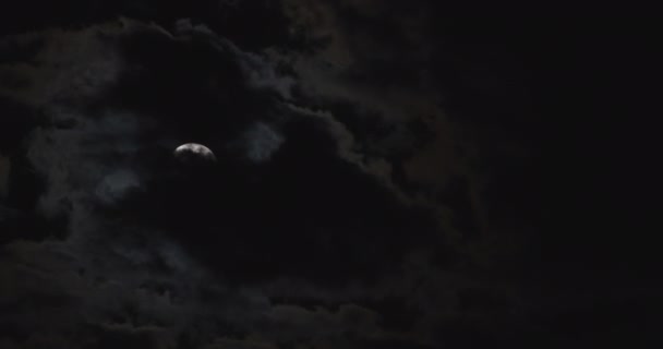 Medida Que Avanza Noche Luna Mueve Través Del Cielo — Vídeo de stock