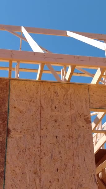Use Beams Construction Framing Ensures Structural Support Entire Home — Stock Video