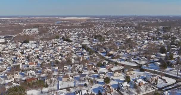 来自美国新泽西州的冬季仙境小镇全景 — 图库视频影像