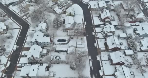 Havas Tetők Kisvárosban Télen Légi Kilátás South River New Jersey — Stock videók